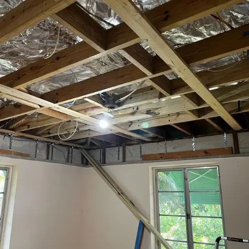Ceiling opened up during a renovation