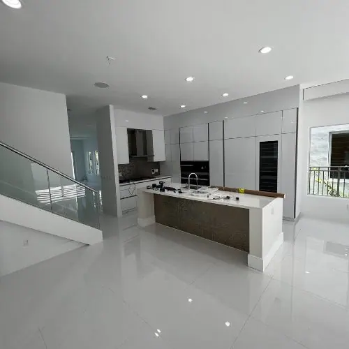 Bright renovated open-plan kitchen